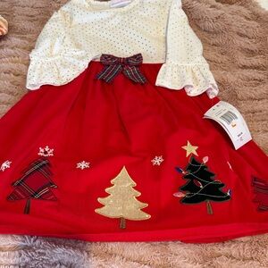 NWT Festive Red and White Holiday Dress, size 6